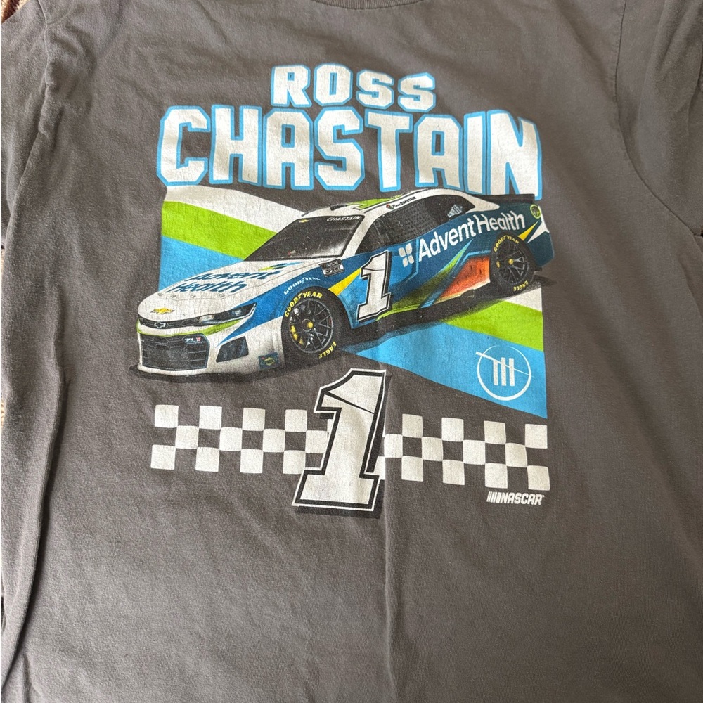 Russ Gray and Blue Graphic T-Shirt